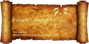 Forgó Kornél névjegykártya