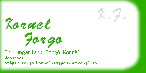 kornel forgo business card