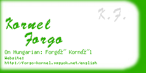 kornel forgo business card